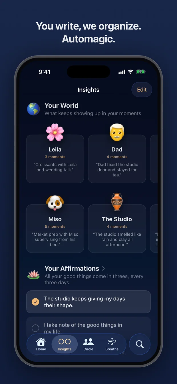 Gratitoo App Store screenshot: you write, we organize